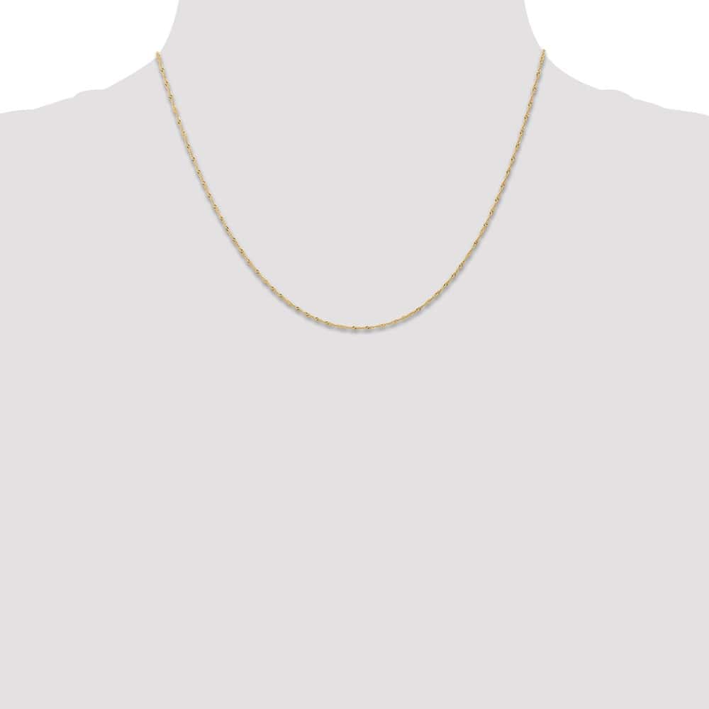 10K Yellow Gold 1mm Carded Singapore Chain Size 18