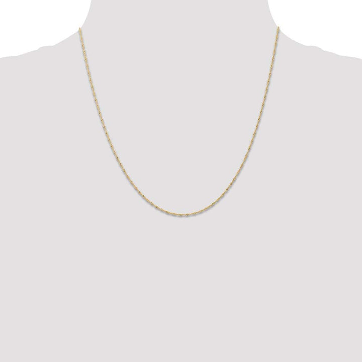 10K Yellow Gold 1mm Carded Singapore Chain Size 20