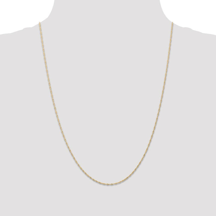 10K Yellow Gold 1mm Carded Singapore Chain Size 24