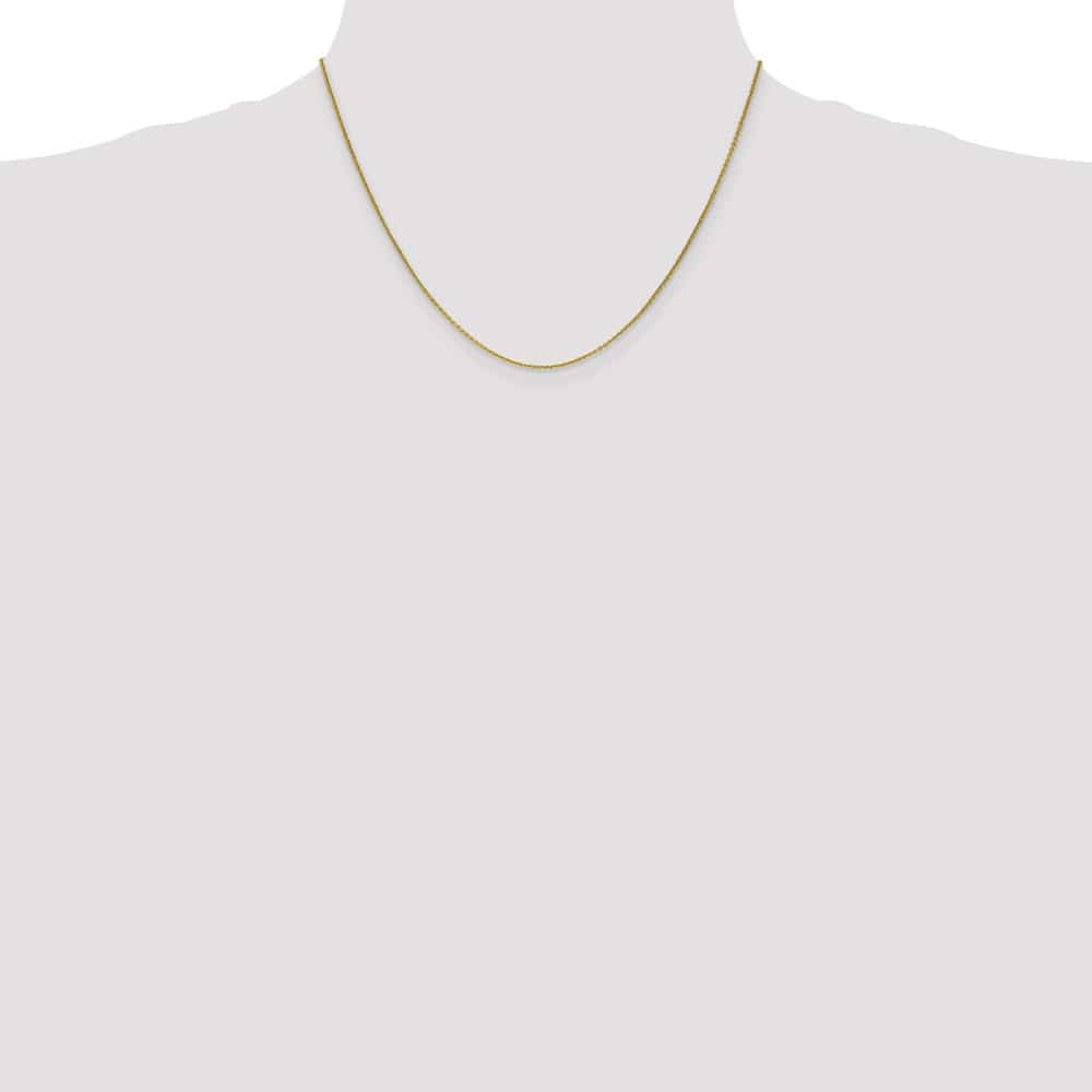 10K Yellow Gold 1mm Round Open Link Cable Chain Size 18