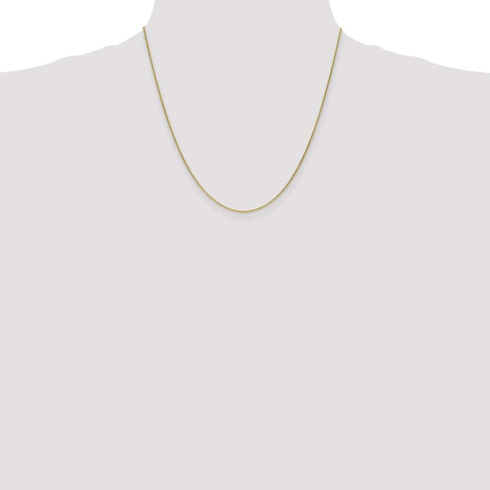 10K Yellow Gold 1mm Round Open Link Cable Chain Size 20