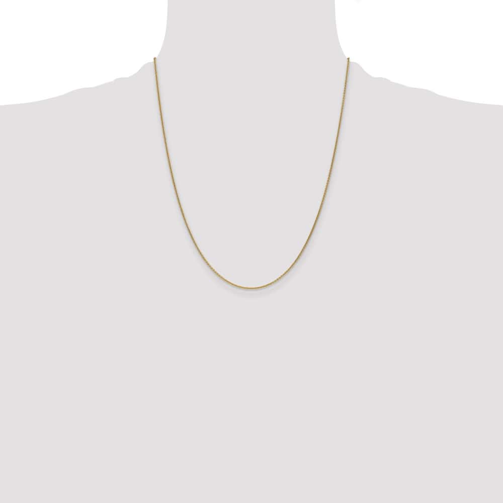 10K Yellow Gold 1mm Round Open Link Cable Chain Size 22