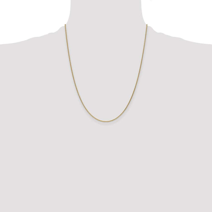 10K Yellow Gold 1mm Round Open Link Cable Chain Size 22