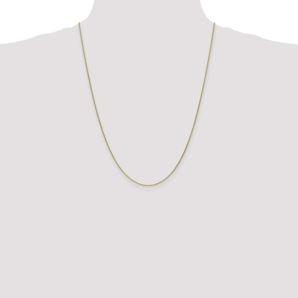 10K Yellow Gold 1mm Round Open Link Cable Chain Size 24