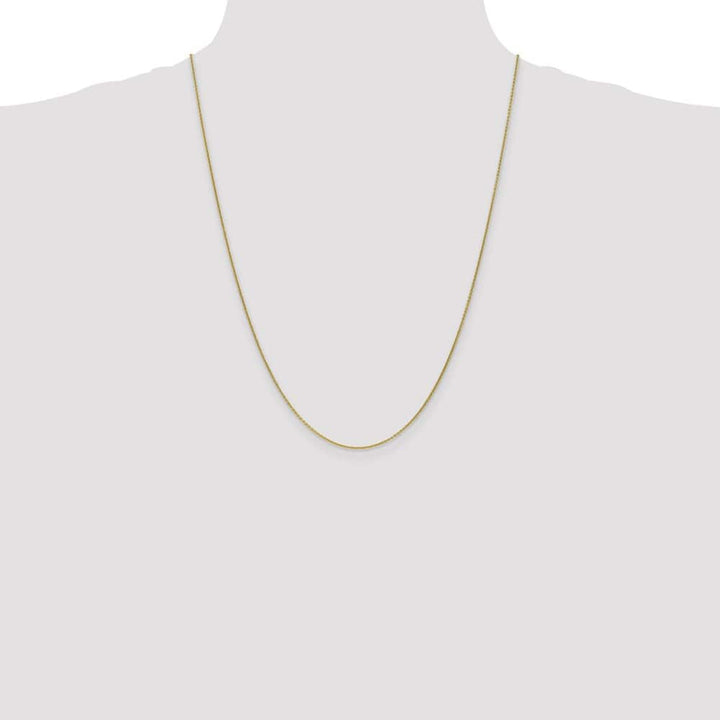10K Yellow Gold 1mm Round Open Link Cable Chain Size 24