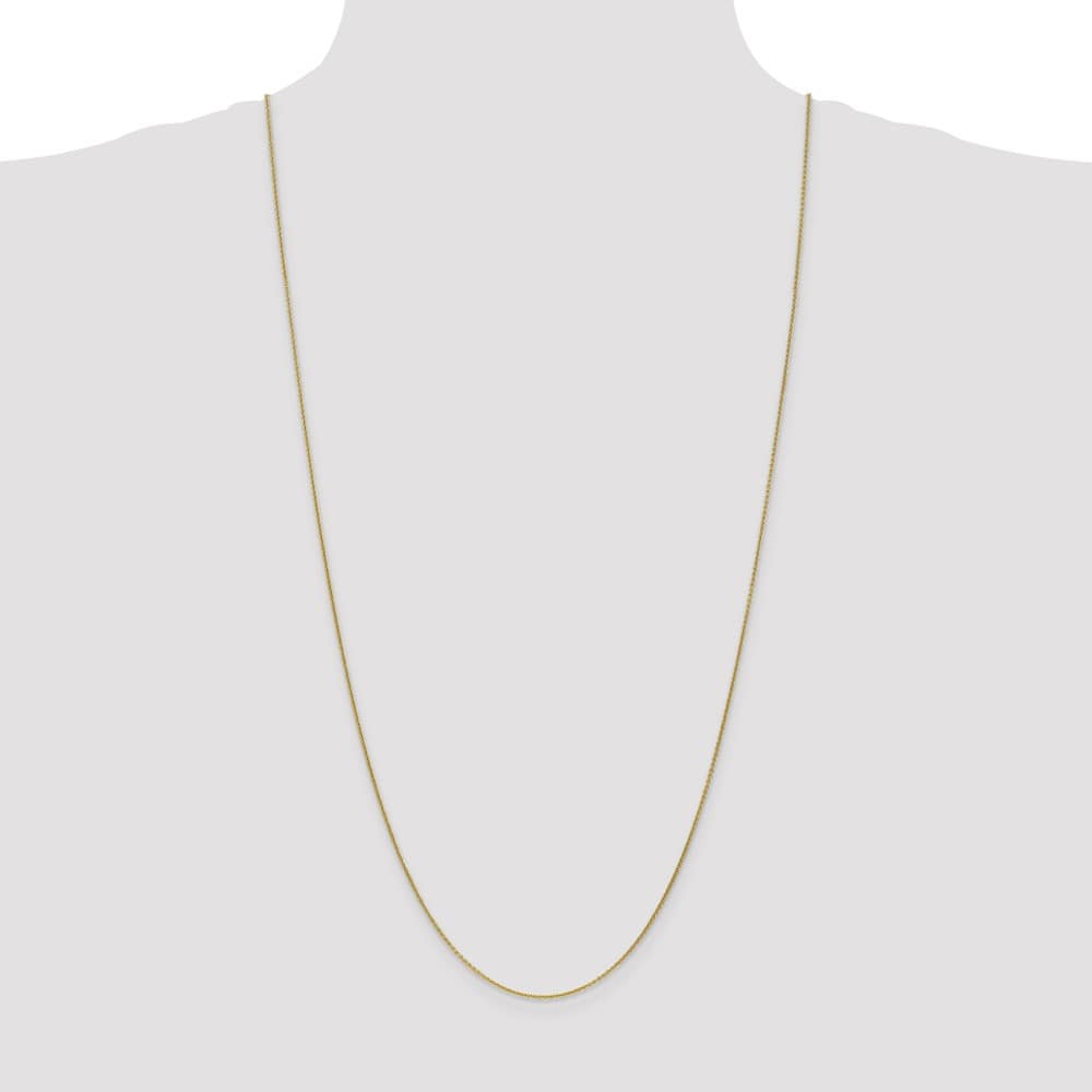 10K Yellow Gold 1mm Round Open Link Cable Chain Size 30