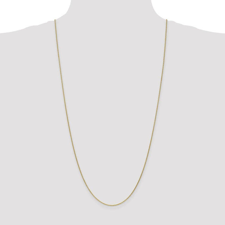 10K Yellow Gold 1mm Round Open Link Cable Chain Size 30