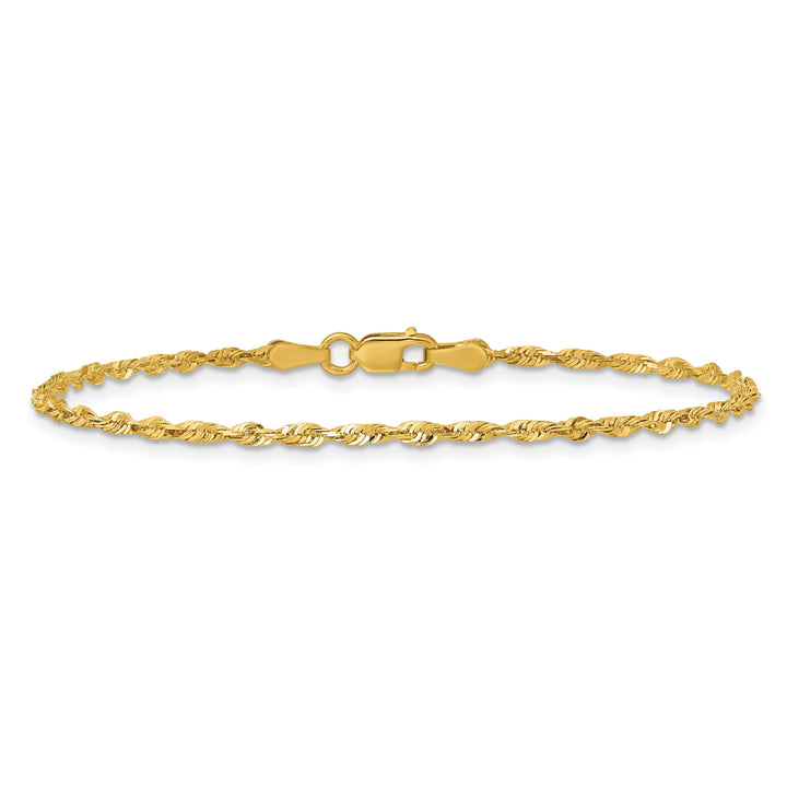 10K Yellow Gold 2.0mm Extra-Light D.C. Rope Chain Anklet 10 Inch