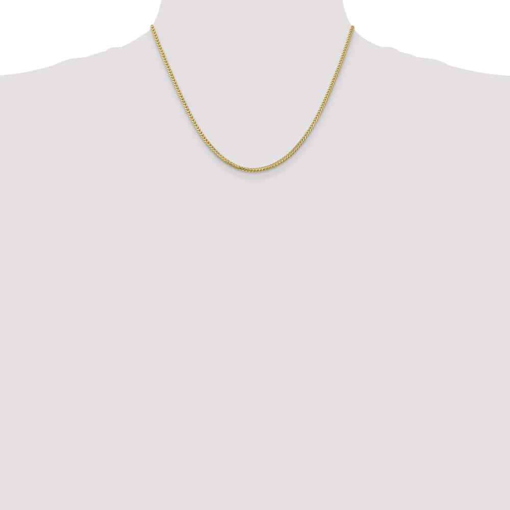 10K Yellow Gold 2.0mm Franco Chain Size 18