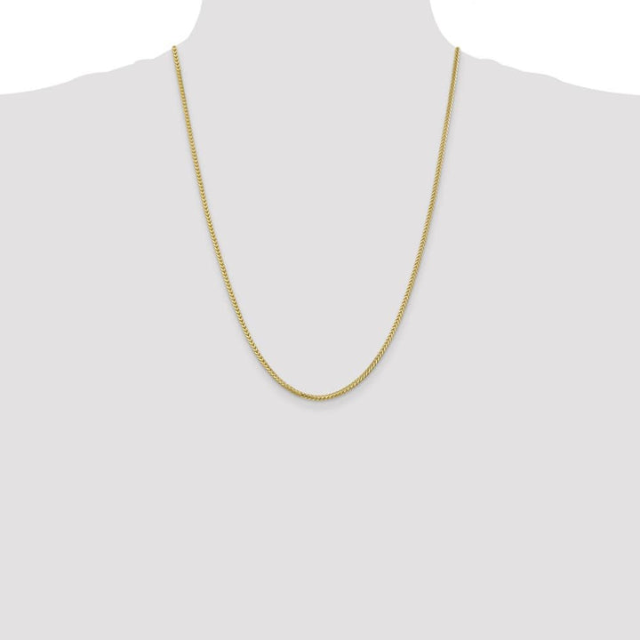 10K Yellow Gold 2.0mm Franco Chain Size 24