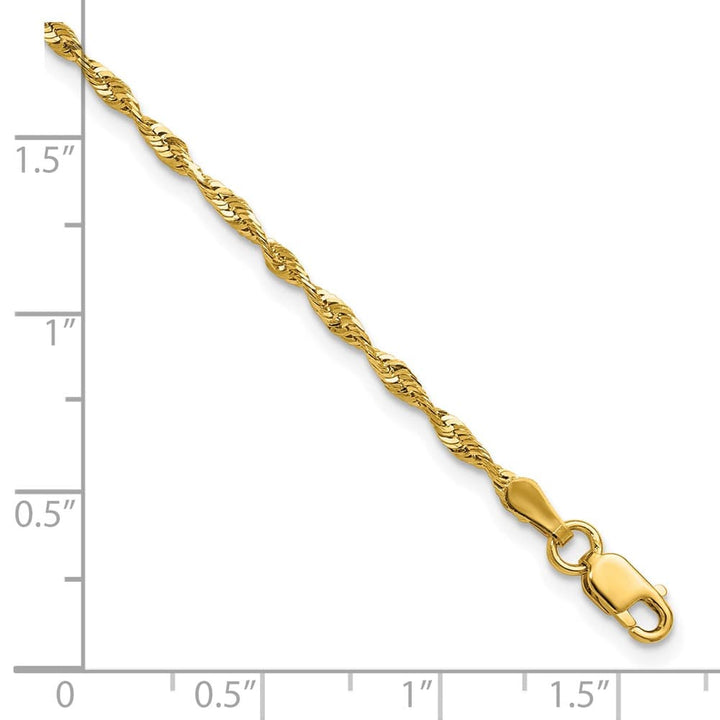 10K Yellow Gold 2.0mm Ultra D.C. Lightweight Rope Chain