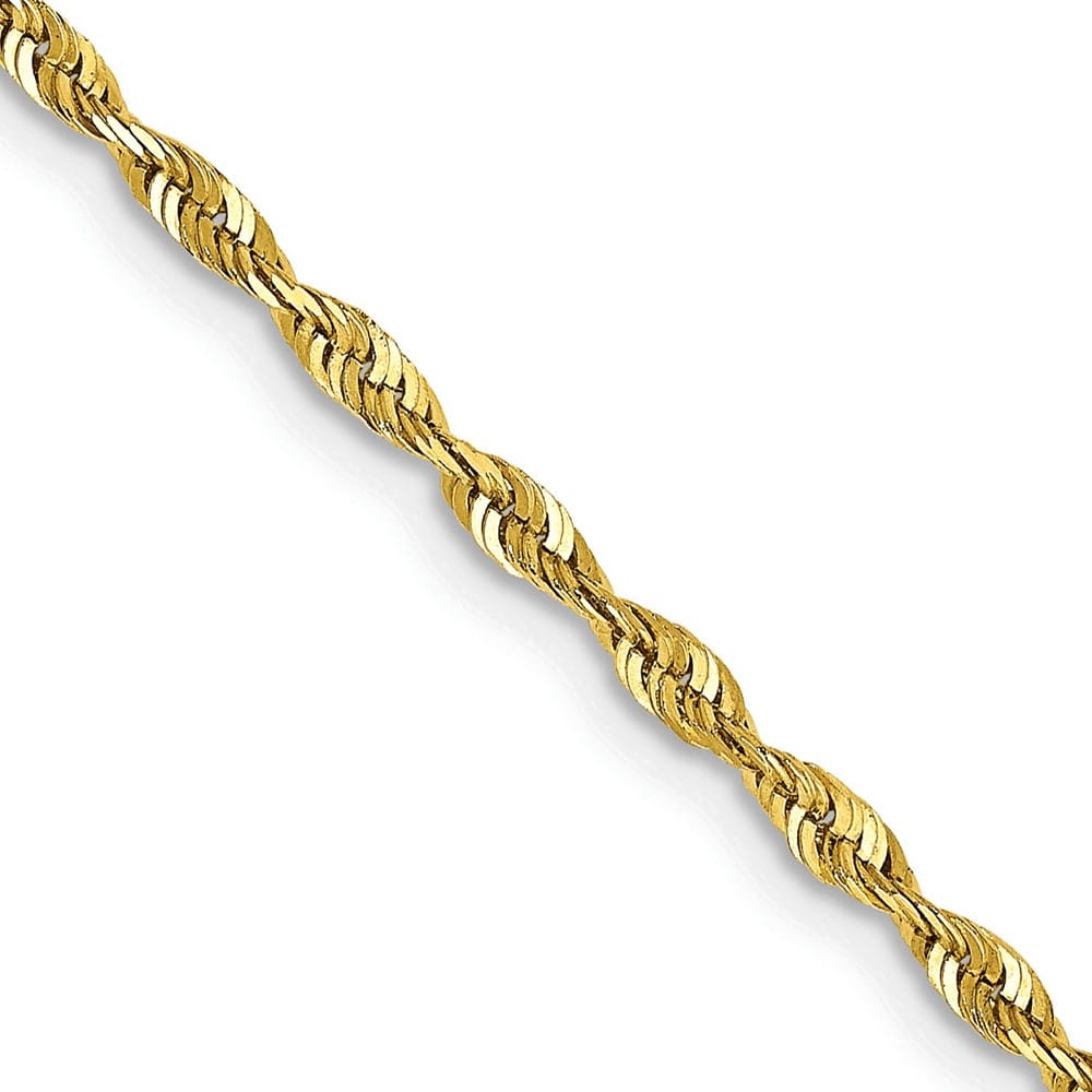 10K Yellow Gold 2.0mm Ultra D.C. Lightweight Rope Chain
