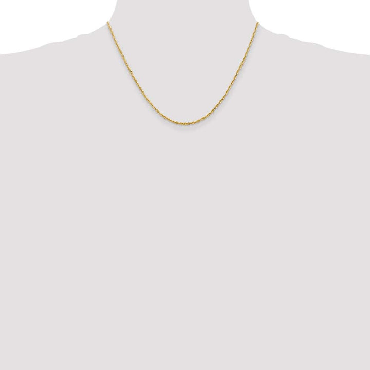 10K Yellow Gold 2.0mm Ultra D.C. Lightweight Rope Chain Size 18