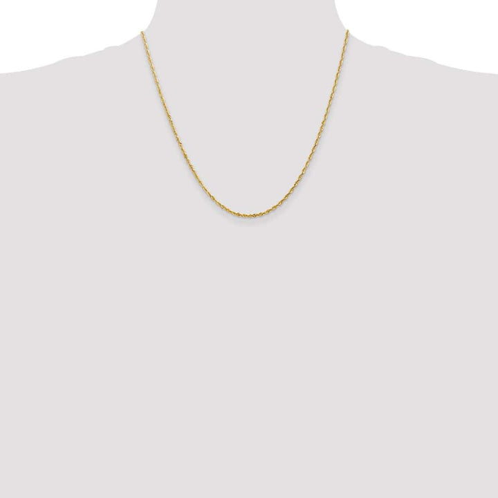 10K Yellow Gold 2.0mm Ultra D.C. Lightweight Rope Chain Size 20