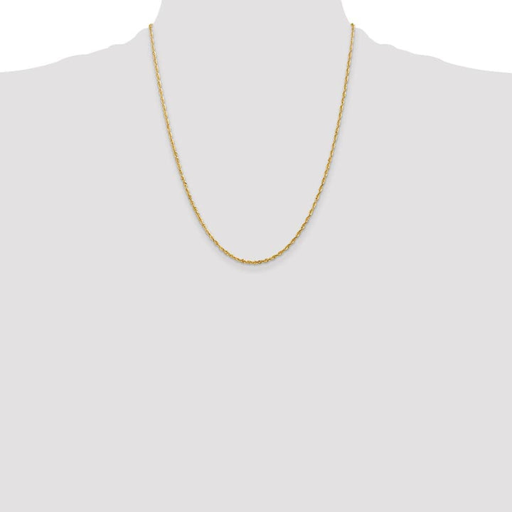 10K Yellow Gold 2.0mm Ultra D.C. Lightweight Rope Chain Size 22