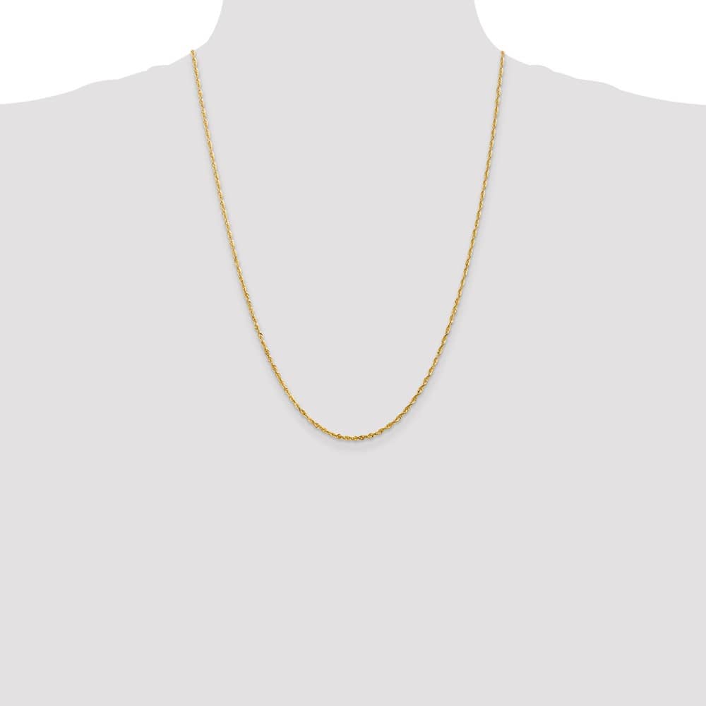 10K Yellow Gold 2.0mm Ultra D.C. Lightweight Rope Chain Size 24