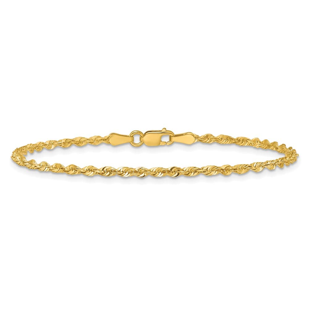 10K Yellow Gold 2.25 mm D.C. Extra-Light Rope Anklet