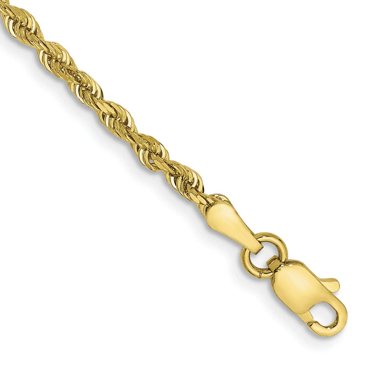 10K Yellow Gold 2.25 mm D.C. Rope Anklet