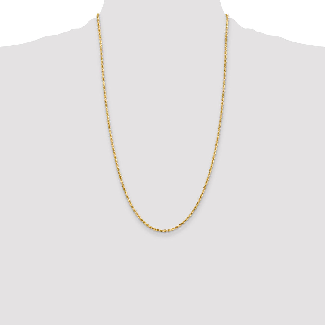 10K Yellow Gold 2.25mm D.C. Quadruple Rope Chain 26 Inch