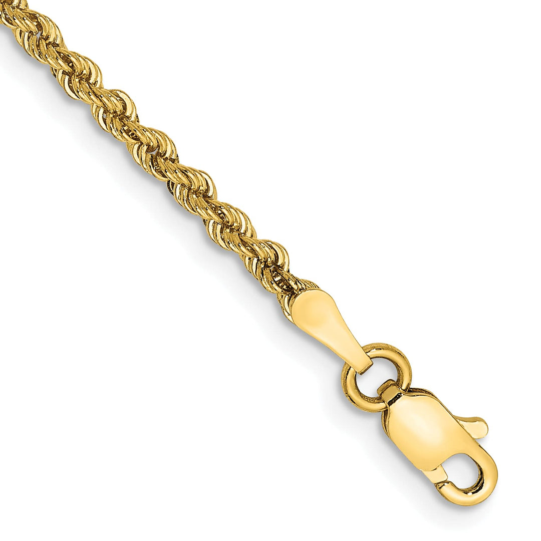 10K Yellow Gold 2.25mm Regular Rope Chain Bracelet