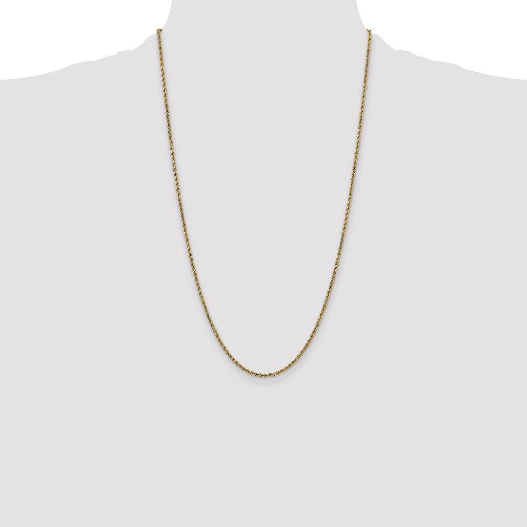 10K Yellow Gold 2.25mm Semi-Solid D.C. Rope Chain