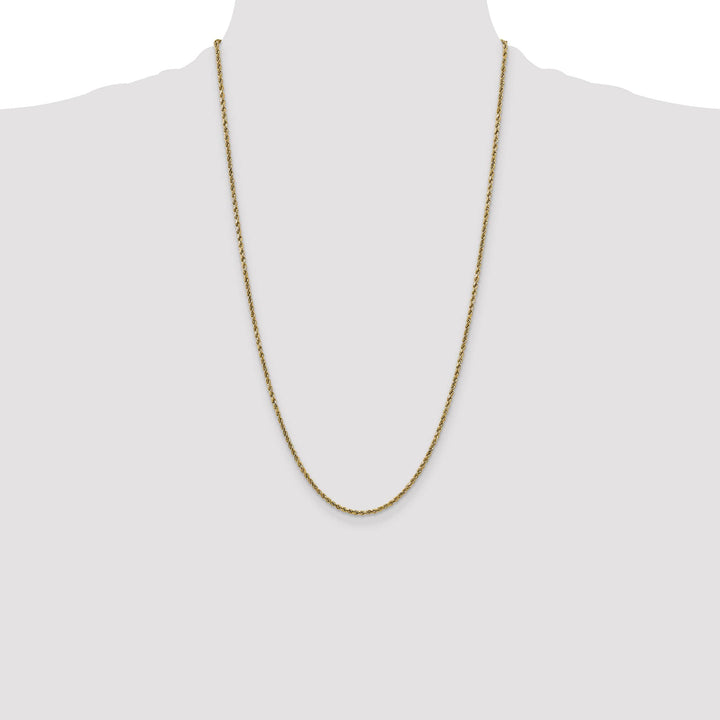 10K Yellow Gold 2.25mm Semi-Solid D.C. Rope Chain