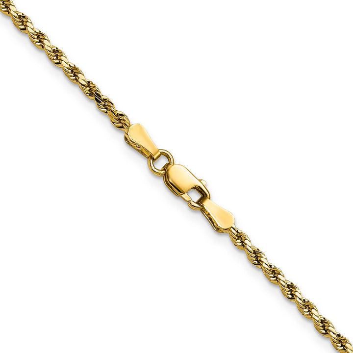 10K Yellow Gold 2.25mm Semi-Solid D.C. Rope Chain