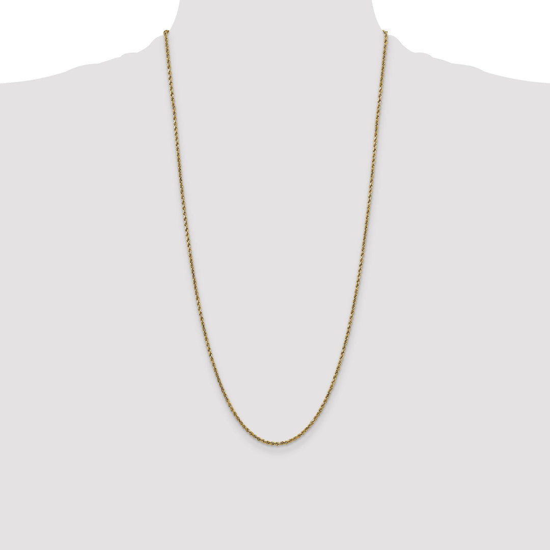 10K Yellow Gold 2.25mm Semi-Solid D.C. Rope Chain