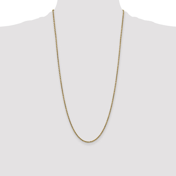 10K Yellow Gold 2.25mm Semi-Solid D.C. Rope Chain