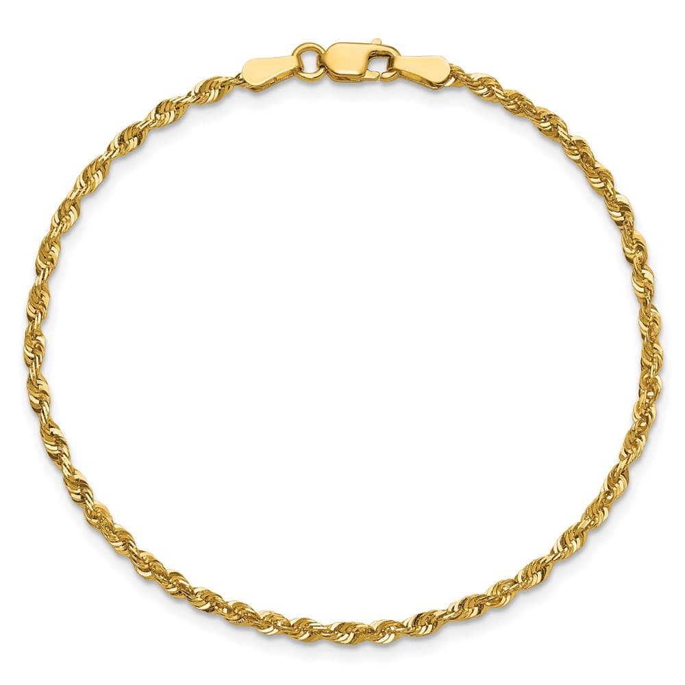 10K Yellow Gold 2.25mm Ultra D.C. Lightweight Rope Chain