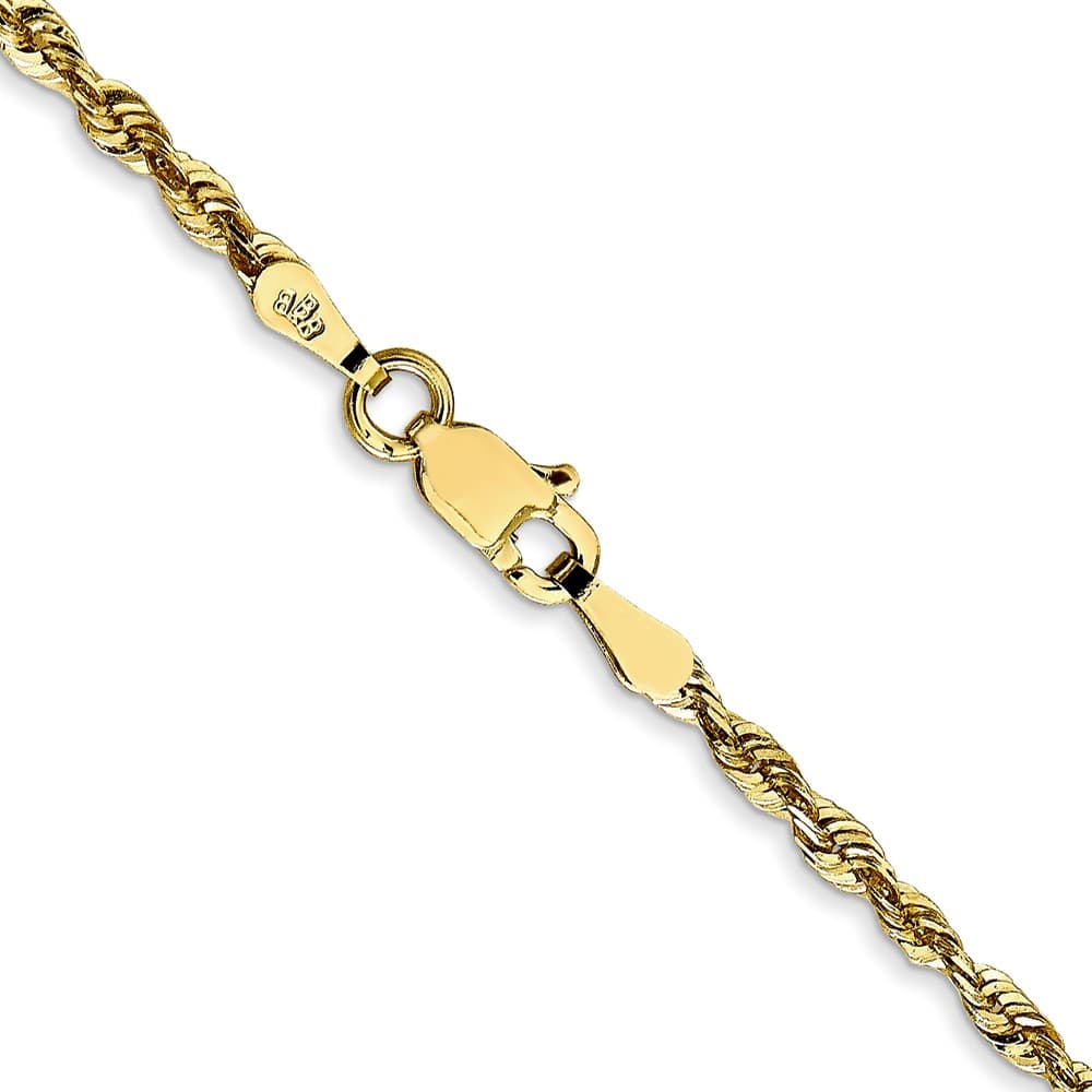 10K Yellow Gold 2.25mm Ultra D.C. Lightweight Rope Chain