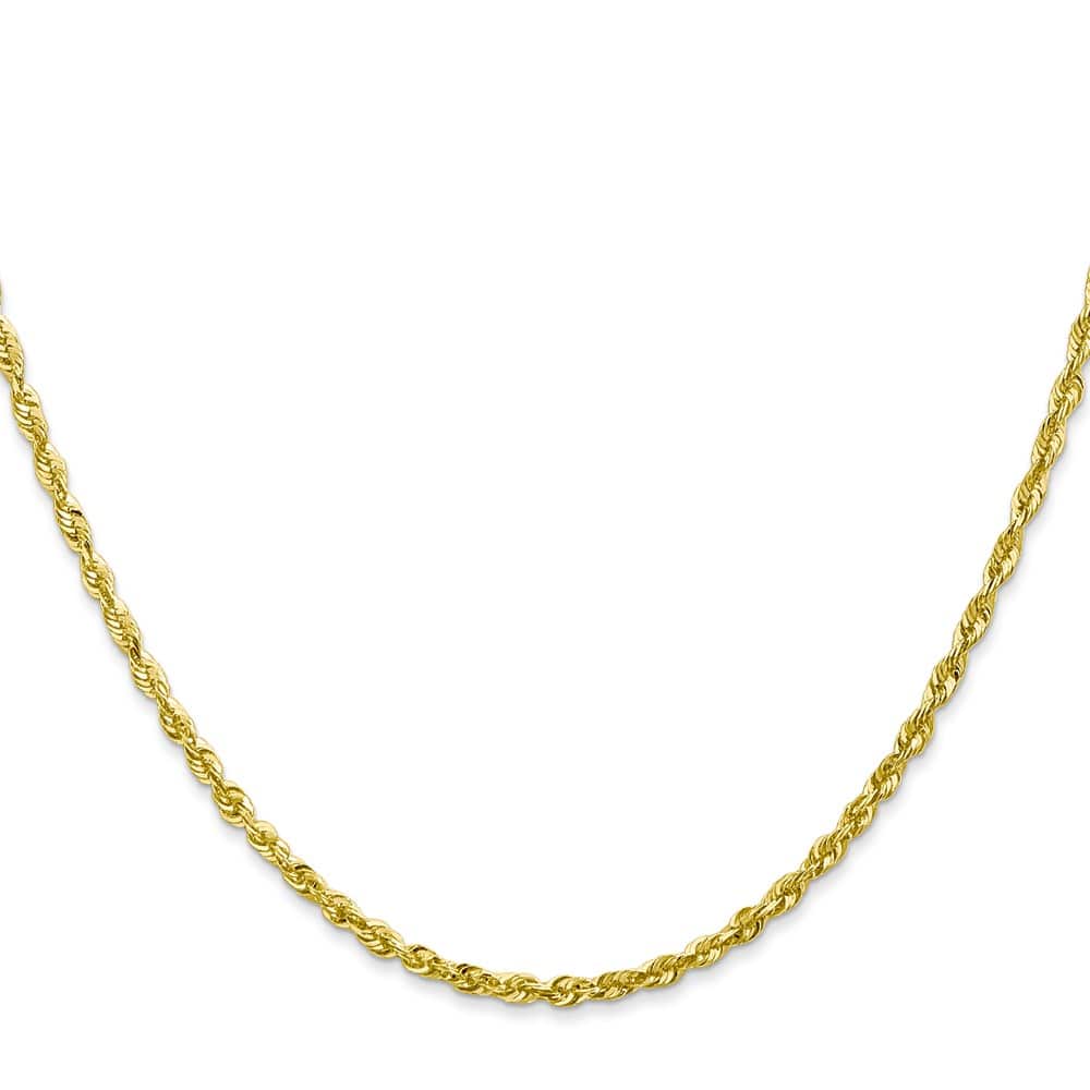 10K Yellow Gold 2.25mm Ultra D.C. Lightweight Rope Chain