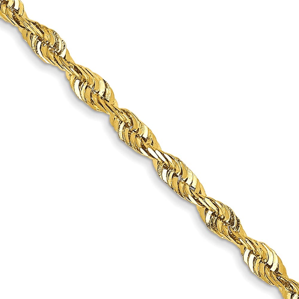 10K Yellow Gold 2.25mm Ultra D.C. Lightweight Rope Chain