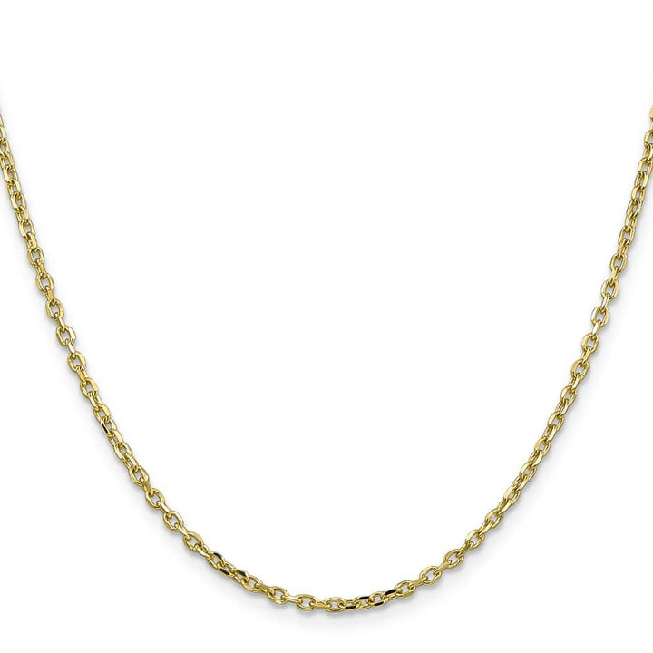 10K Yellow Gold 2.2mm D.C. Round Open Link Cable Chain