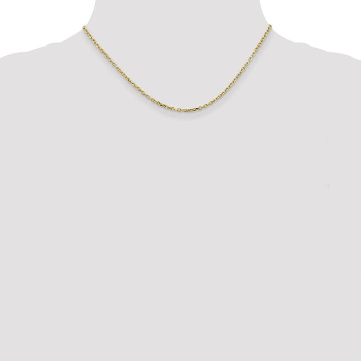 10K Yellow Gold 2.2mm D.C. Round Open Link Cable Chain Size 16