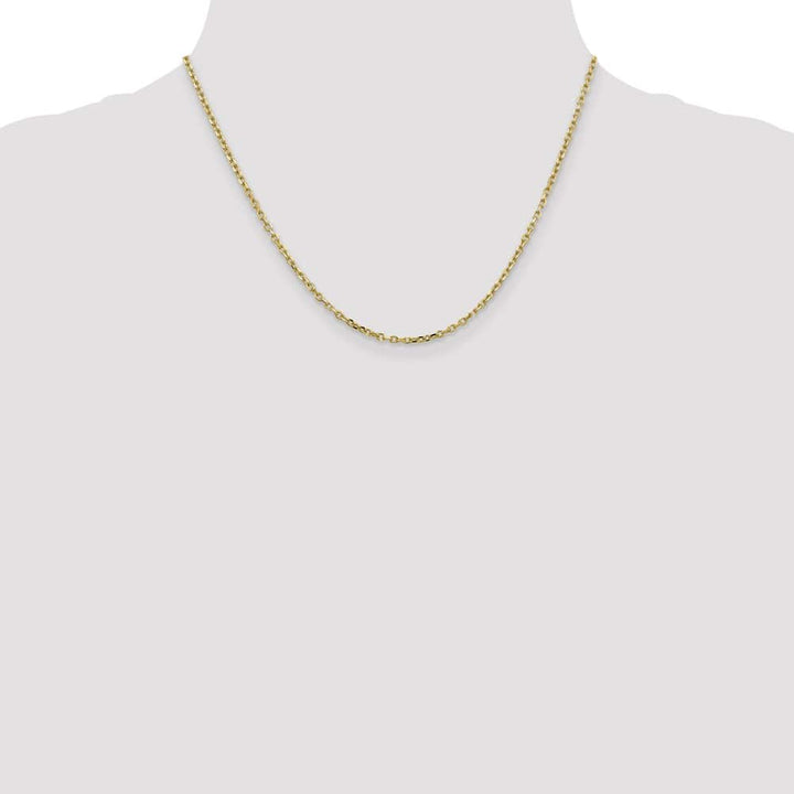 10K Yellow Gold 2.2mm D.C. Round Open Link Cable Chain Size 18