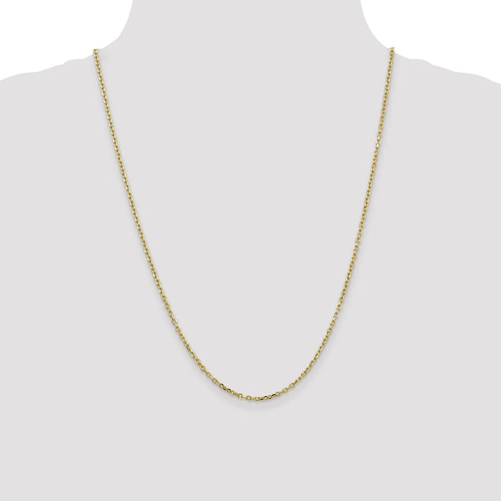 10K Yellow Gold 2.2mm D.C. Round Open Link Cable Chain Size 24