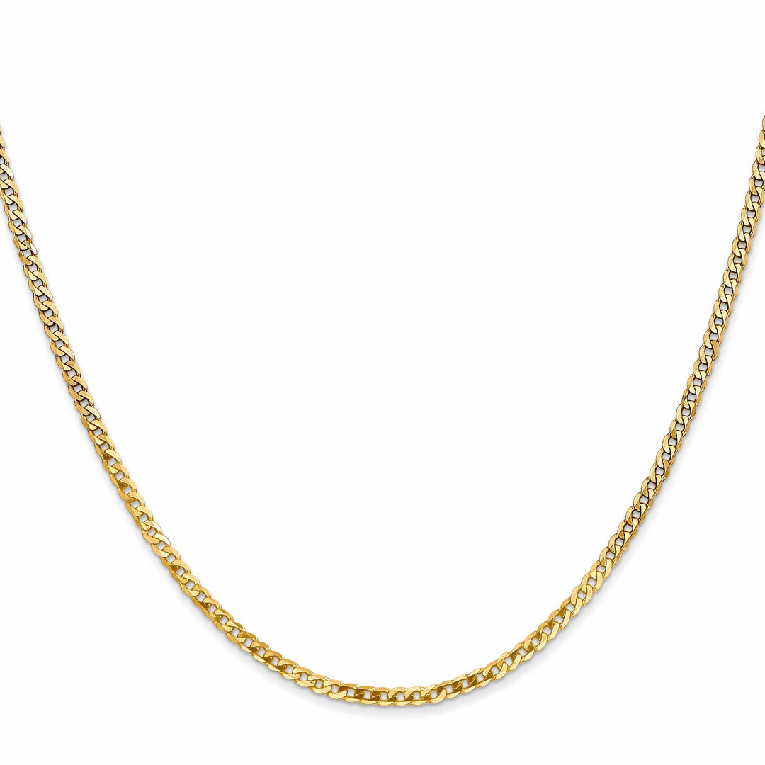 10K Yellow Gold 2.2mm Flat Beveled Curb Chain 26 Inch