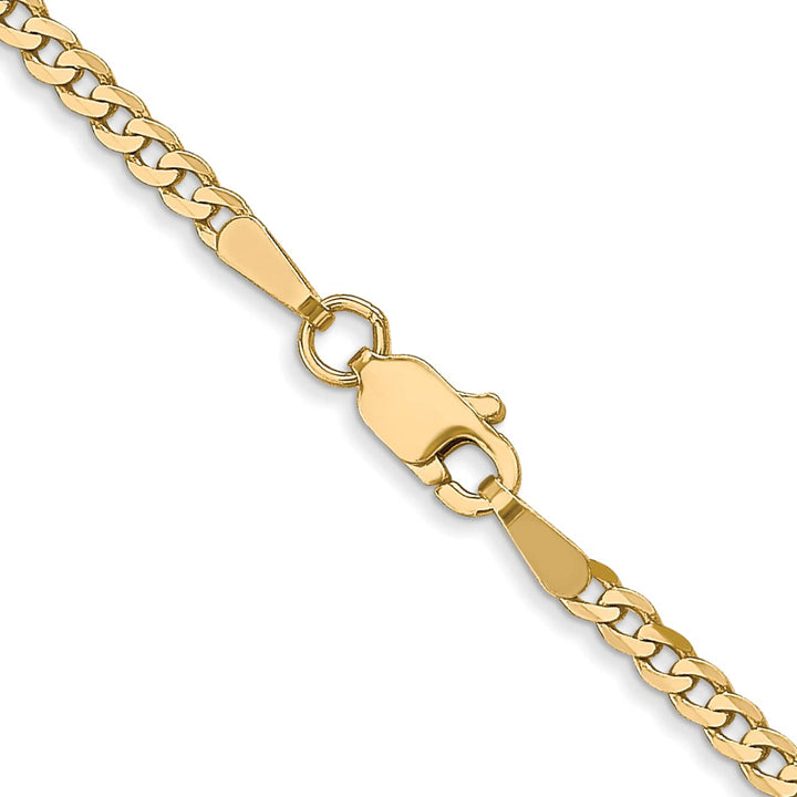 10K Yellow Gold 2.2mm Flat Beveled Curb Chain 26 Inch