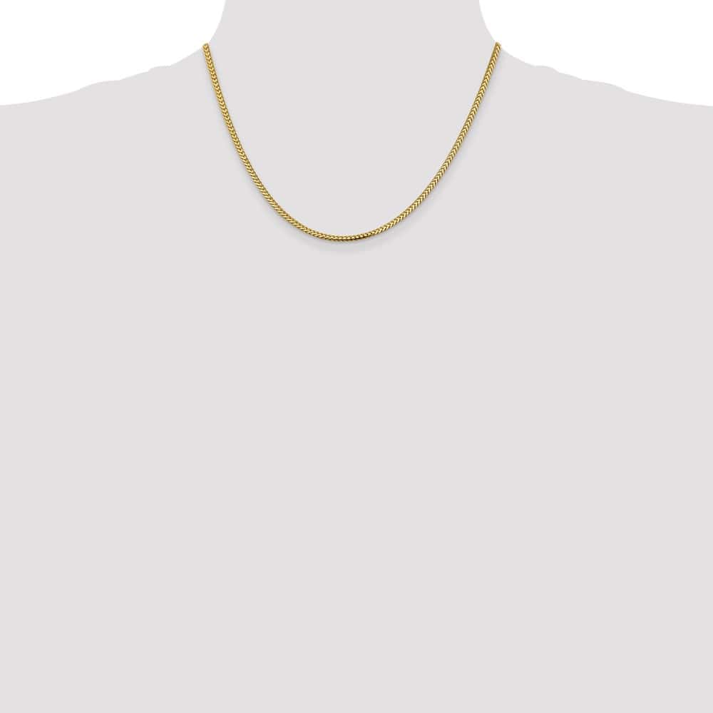 10K Yellow Gold 2.3mm Franco Chain Size 18