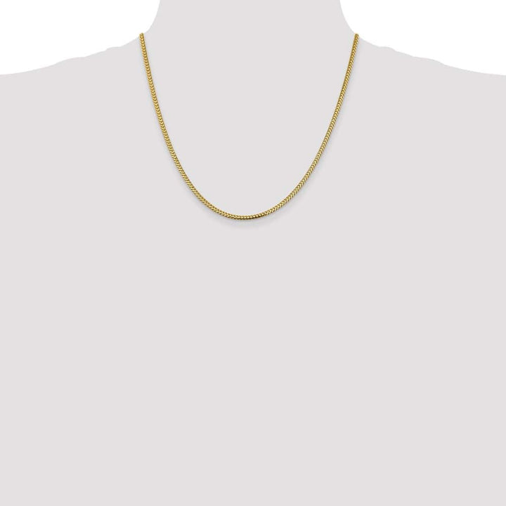 10K Yellow Gold 2.3mm Franco Chain Size 20