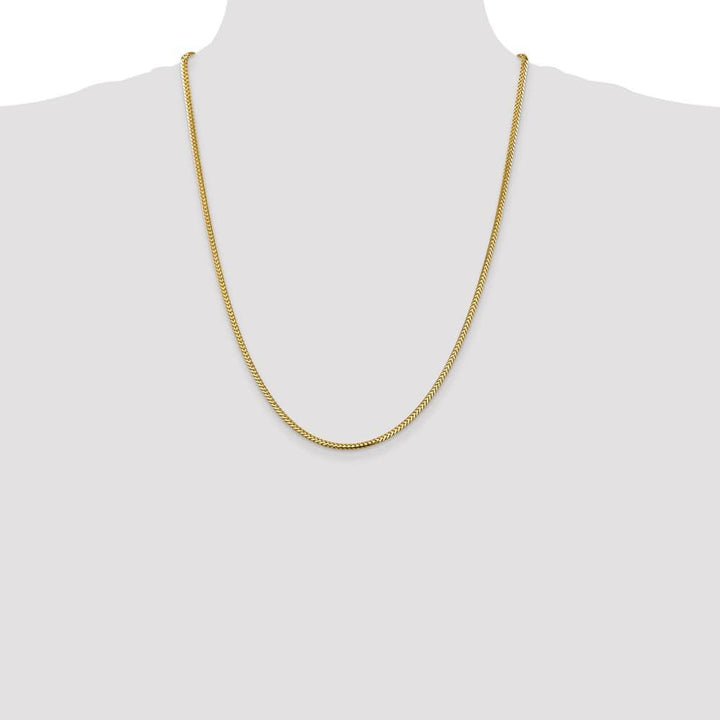 10K Yellow Gold 2.3mm Franco Chain Size 24