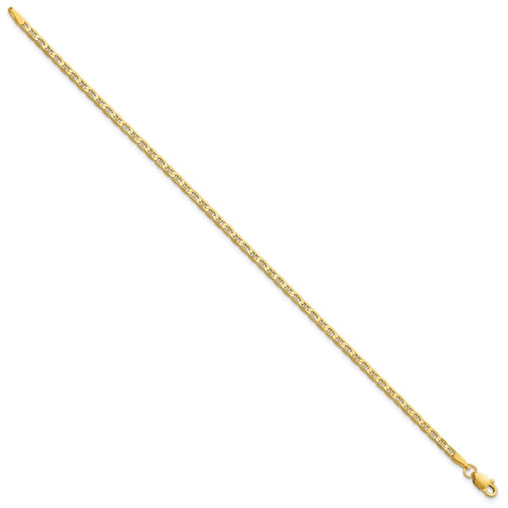 10K Yellow Gold 2.4 mm D.C. Flat Anchor Anklet