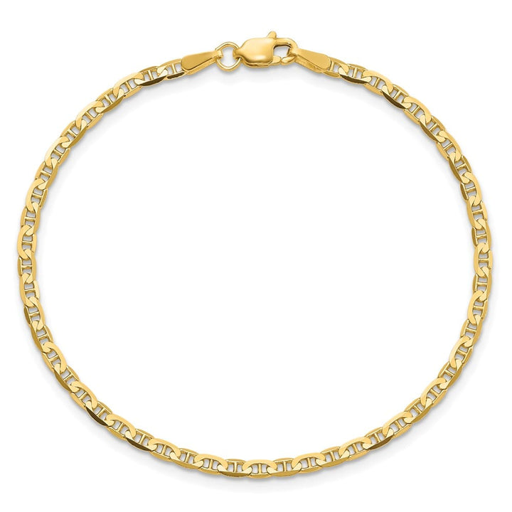 10K Yellow Gold 2.4 mm D.C. Flat Anchor Anklet