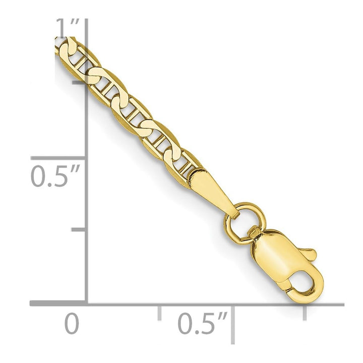 10K Yellow Gold 2.4mm D.C. Flat Anchor Chain