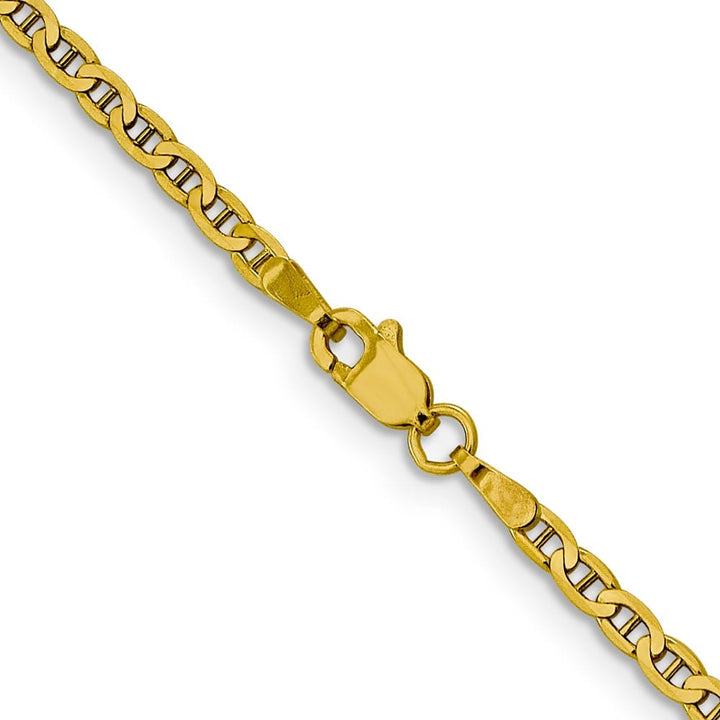 10K Yellow Gold 2.4mm D.C. Flat Anchor Chain