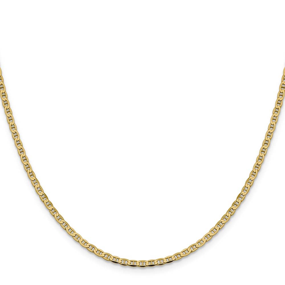 10K Yellow Gold 2.4mm D.C. Flat Anchor Chain
