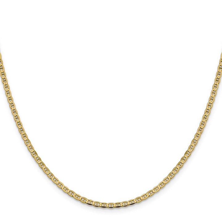 10K Yellow Gold 2.4mm D.C. Flat Anchor Chain
