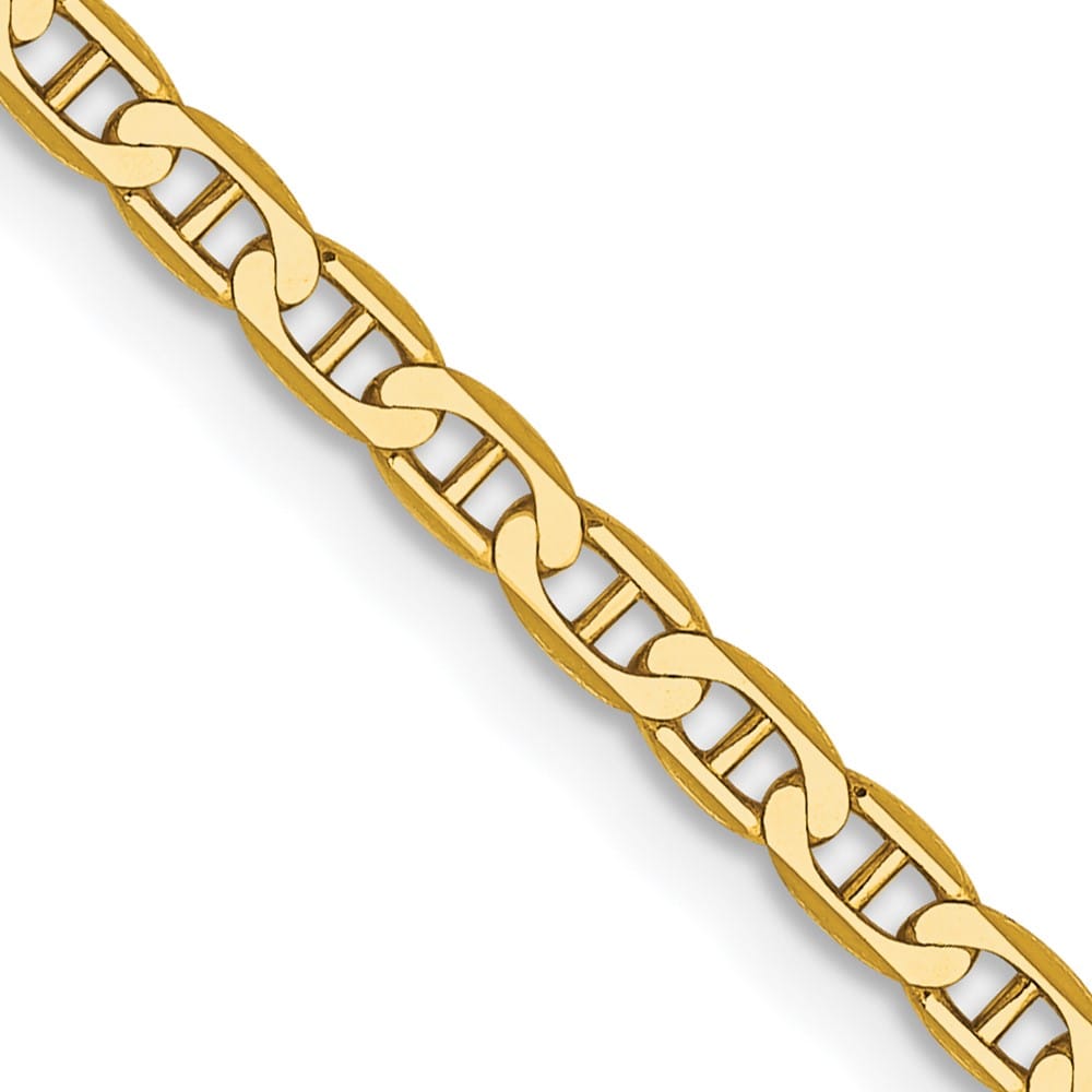 10K Yellow Gold 2.4mm D.C. Flat Anchor Chain