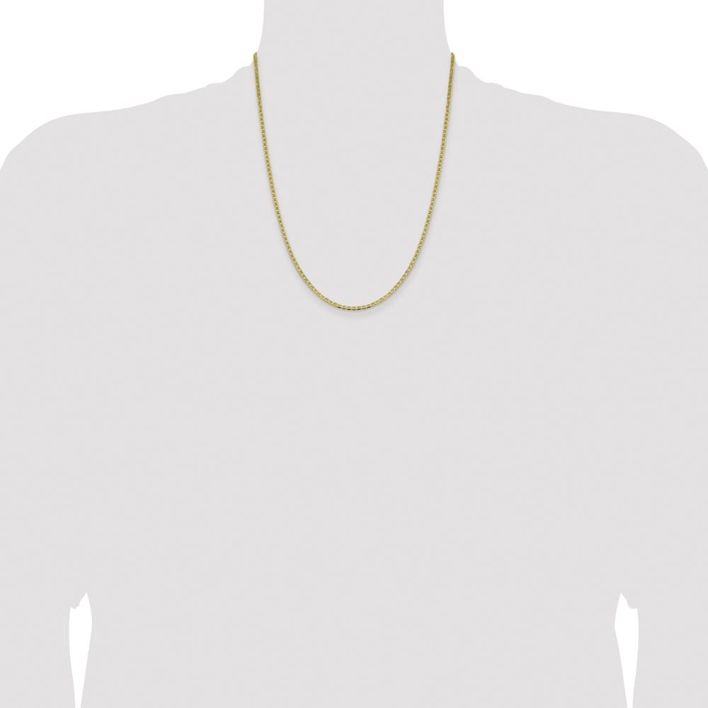 10K Yellow Gold 2.4mm D.C. Flat Anchor Chain Size 22
